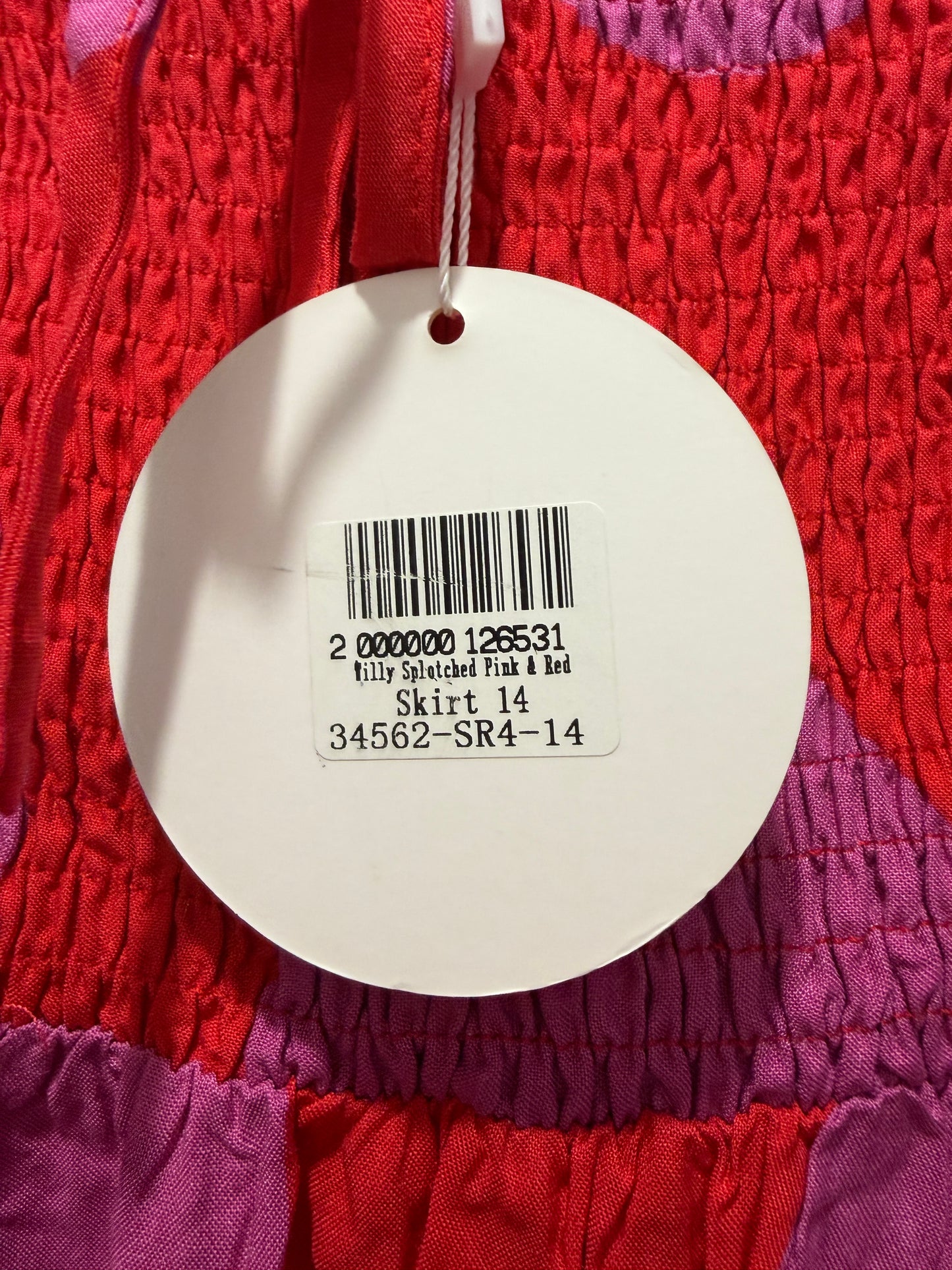 Ladies - Little Party Dress | Size 14 | Splotched Pink & Red | Maxi Skirt