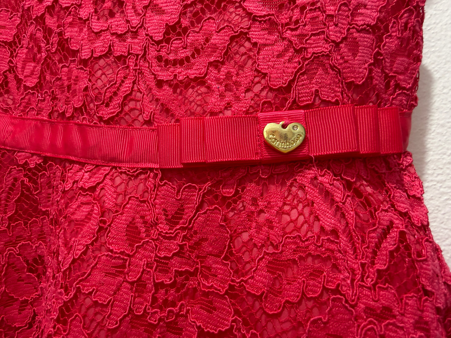Kids - Girls hot pink lace party dress
