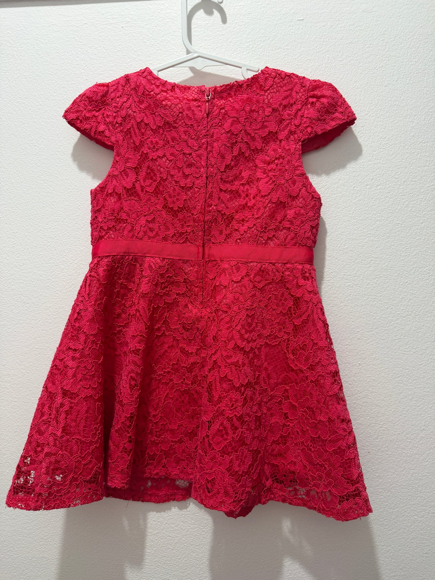 Kids - Girls hot pink lace party dress