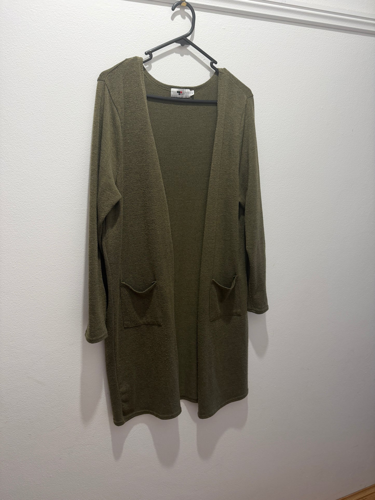 Ladies - Olive Cardigan | Long length | Size XL