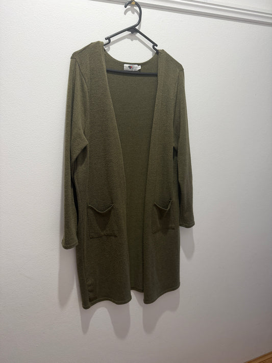 Ladies - Olive Cardigan | Long length | Size XL