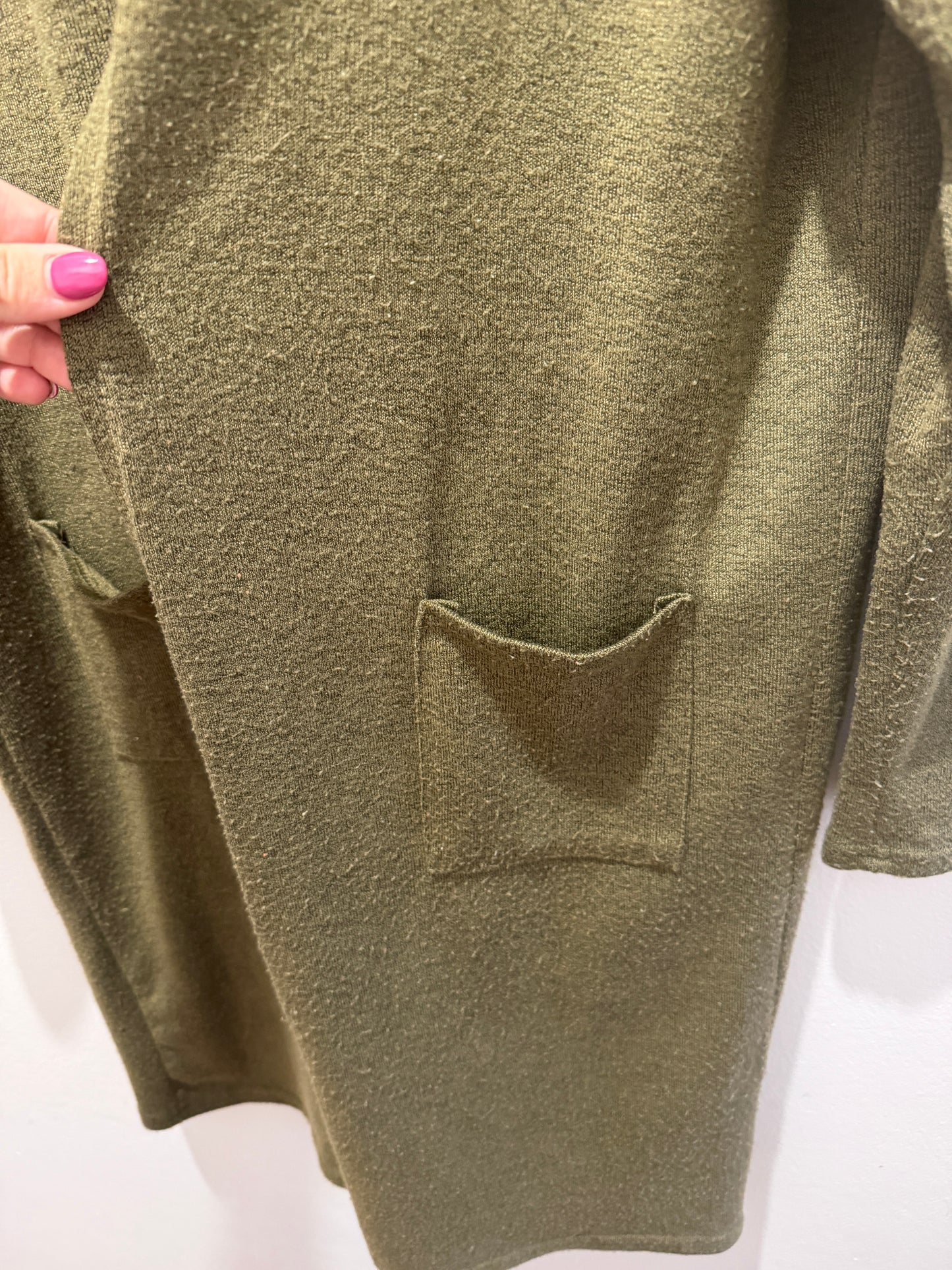 Ladies - Olive Cardigan | Long length | Size XL