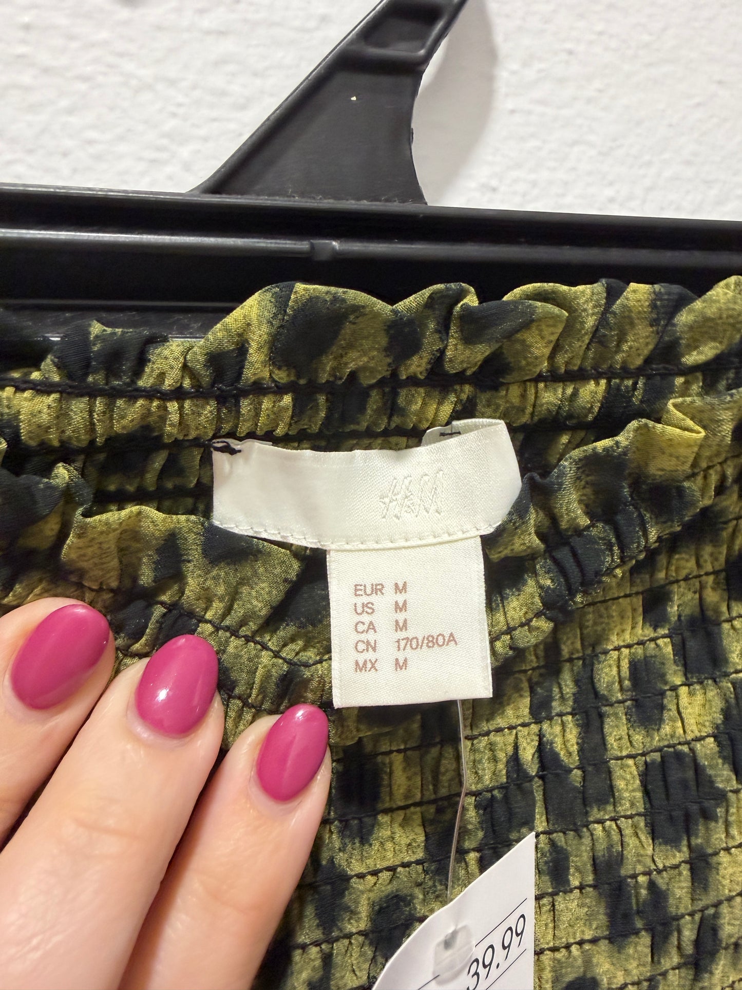 Ladies - Olive Leopard Print Skirt | Size M