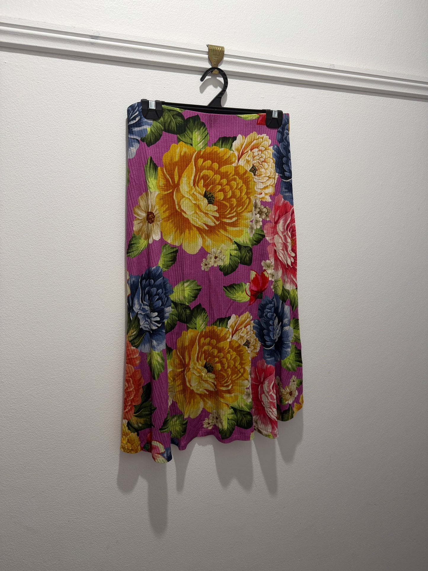 Ladies - Farm Rio Skirt Size Large (G) | Flowy A-Line Midi | Floral Tropical