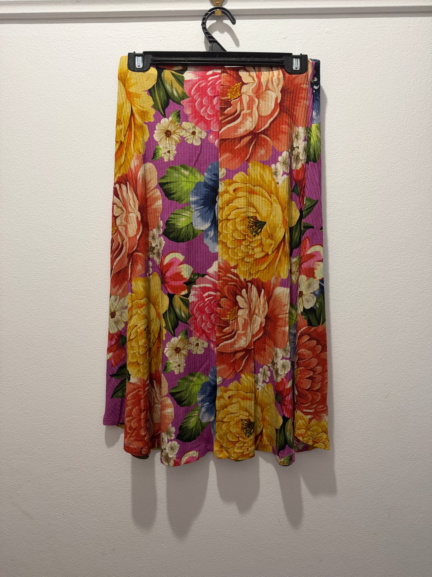 Ladies - Farm Rio Skirt Size Large (G) | Flowy A-Line Midi | Floral Tropical