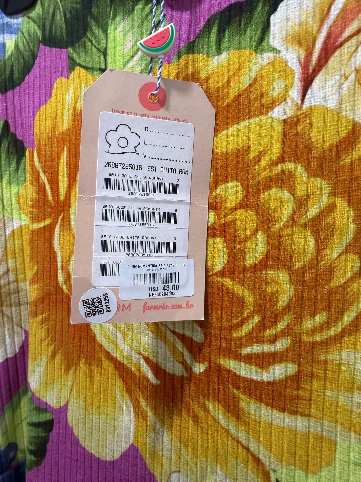 Ladies - Farm Rio Skirt Size Large (G) | Flowy A-Line Midi | Floral Tropical