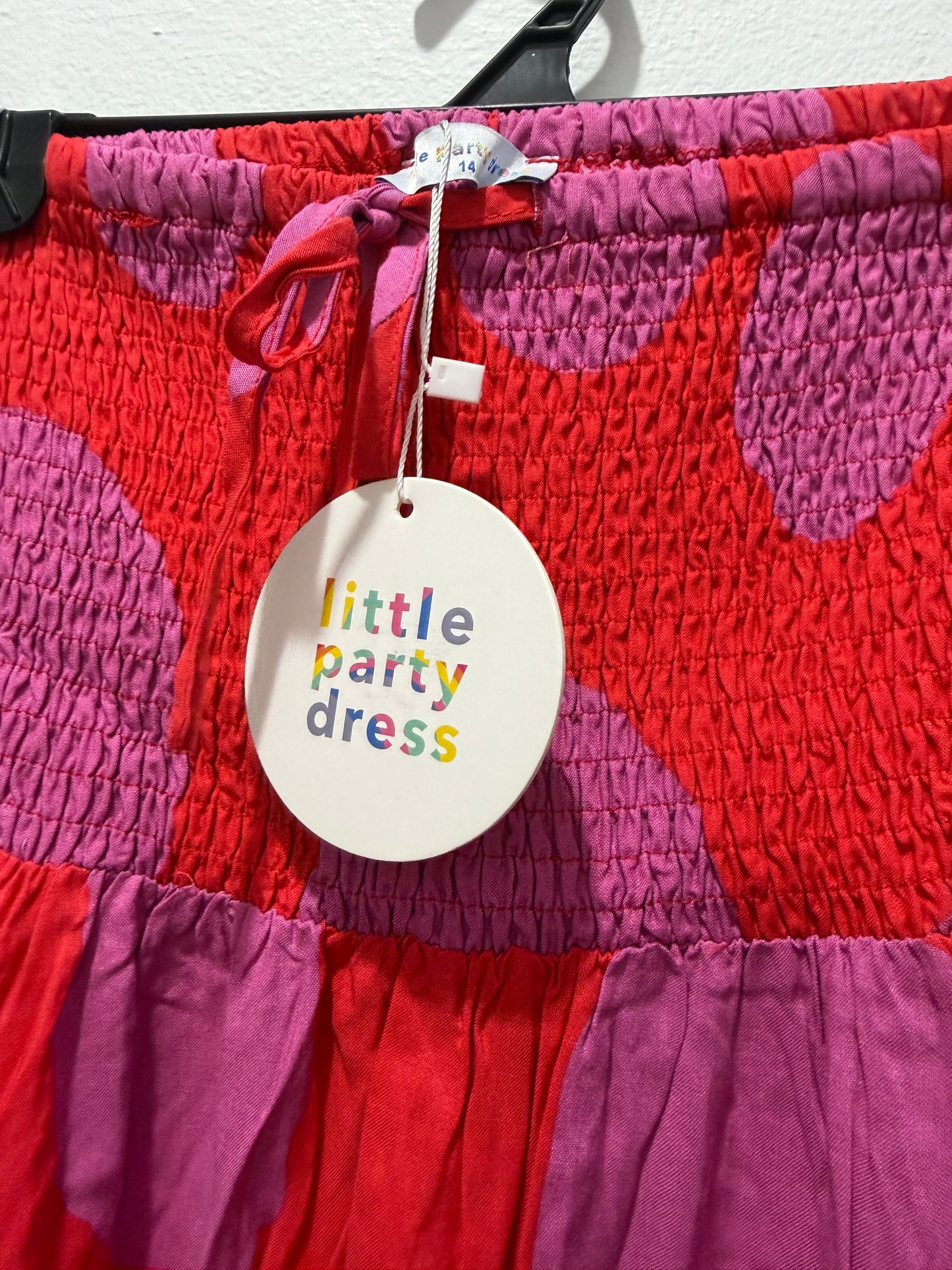 Ladies - Little Party Dress | Size 14 | Splotched Pink & Red | Maxi Skirt